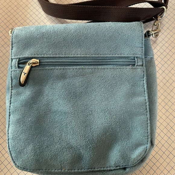 Travelon Organizer Crossbody Purse Small Blue - Picture 1 of 4